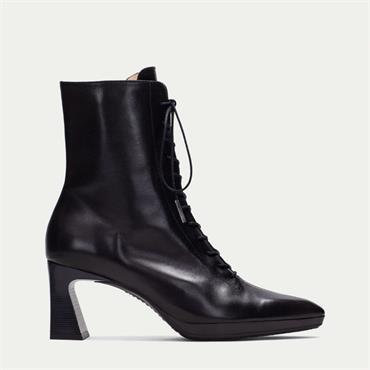 Hispanitas Atlanta Laced Heel Ankle Boot - Black Leather